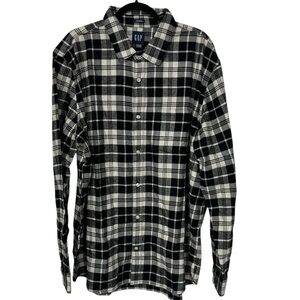 NWT Gap Men’s 100% Cotton Flannel Button Up Long Sleeve Shirt Size XXL